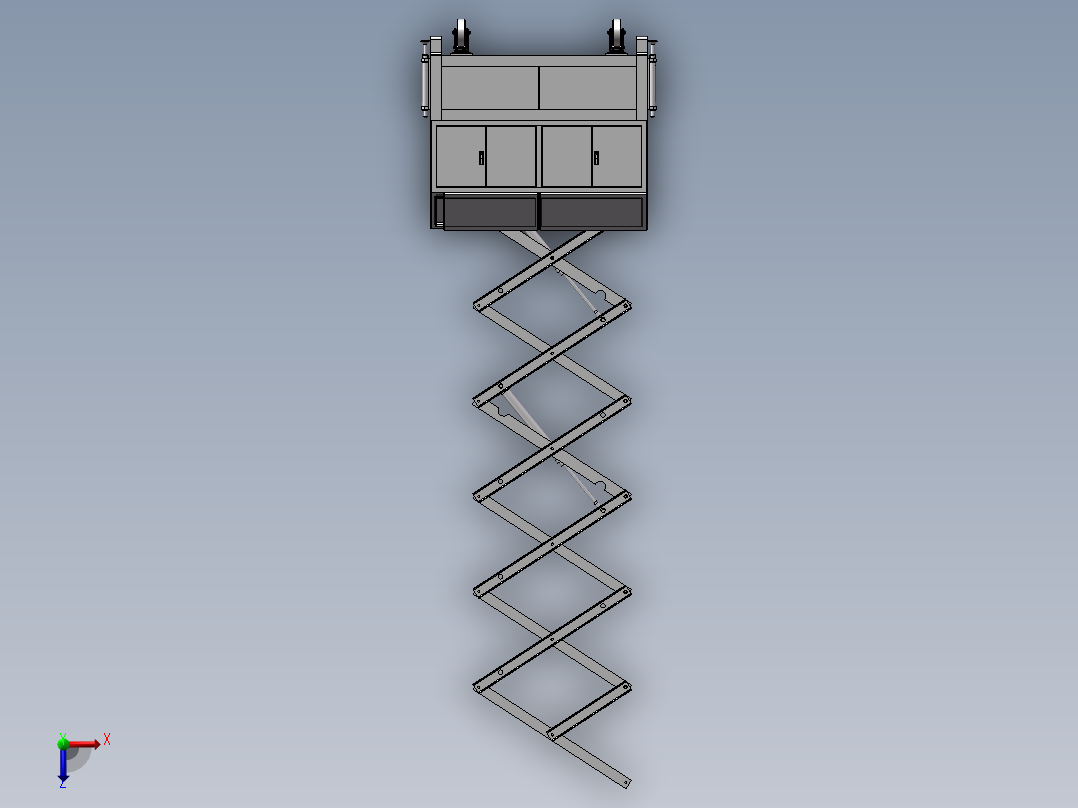 液压式光伏折叠升降机俯视图