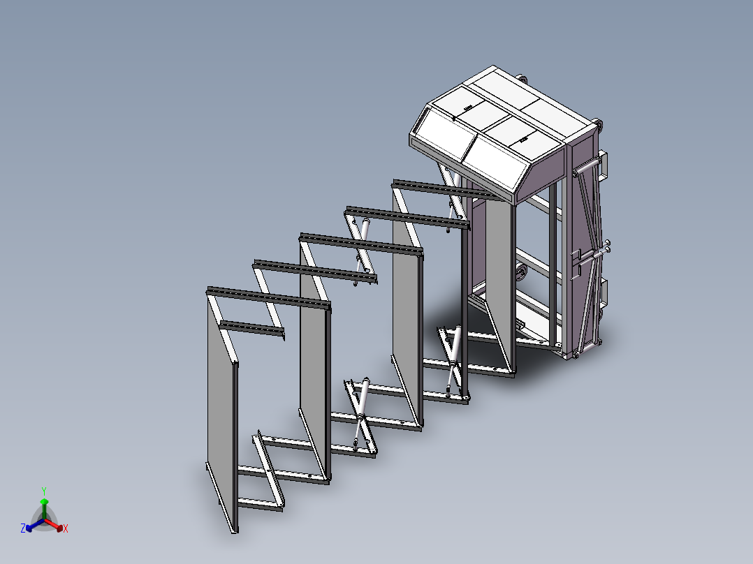 液压式光伏折叠升降机正等轴测图