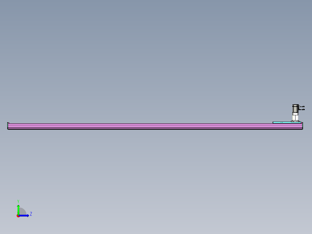 东锦齿条传动DH210G-L167-S3550-BU-减速机+P750W左视图