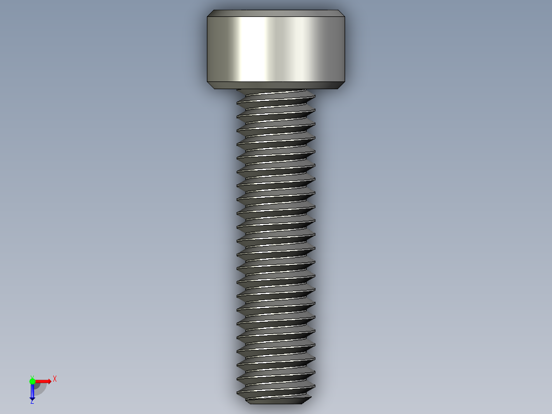M4 x 0.7mm Thread 16mm LONG SOCKET HEAD CAP SCREW.STEP俯视图