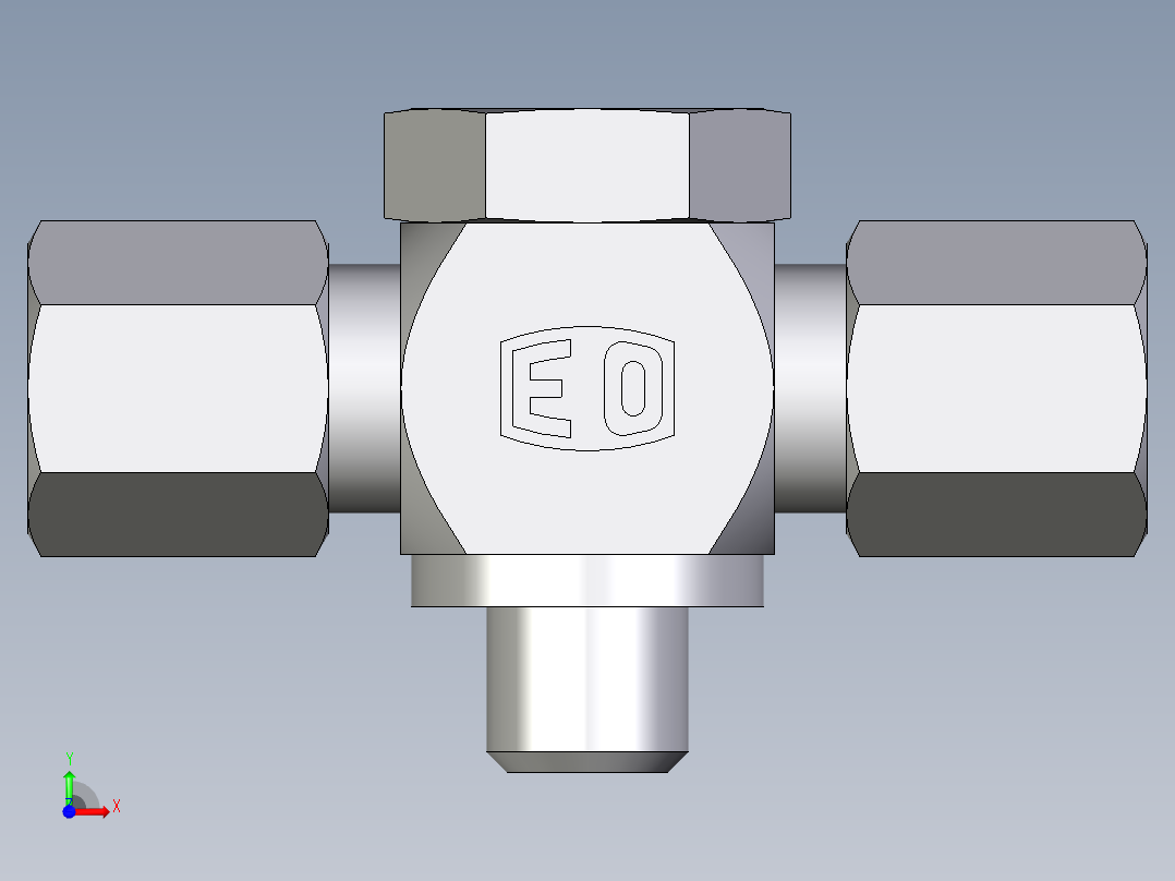 卡套式工业通用硬管接头EO_High_pressure_banjo_tee_TH06ZLRKD71前视图