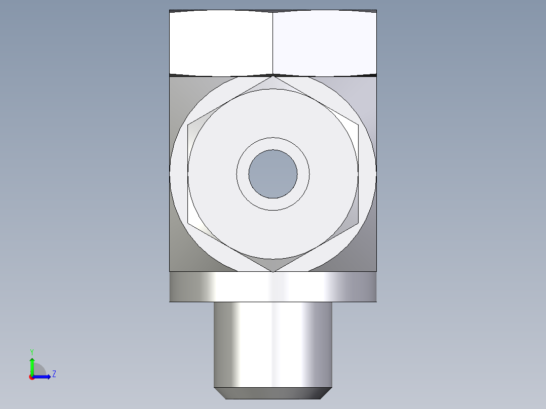 卡套式工业通用硬管接头EO_High_pressure_banjo_tee_TH06ZLRKD71左视图