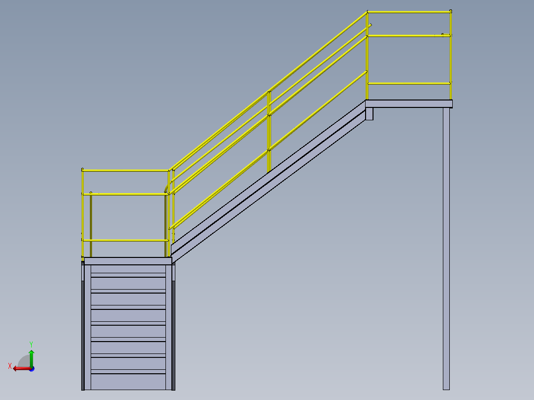 ESCADA钣金楼梯后视图