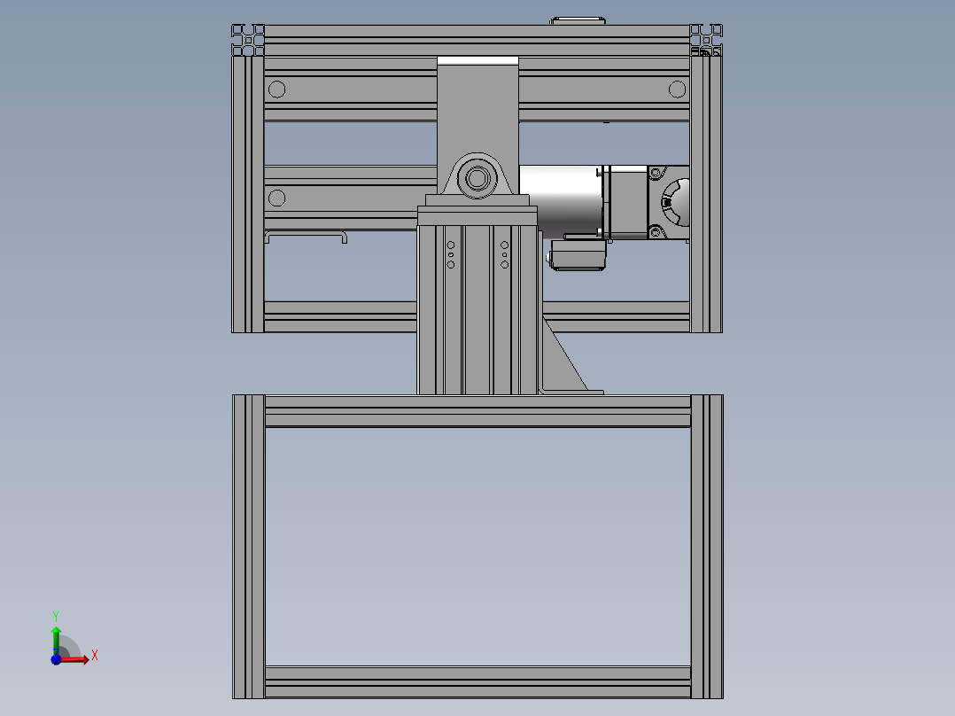 自制翻转夹紧皮带机前视图