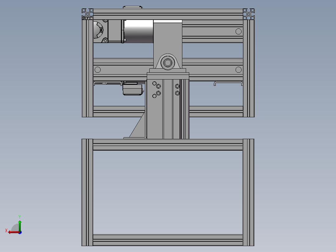 自制翻转夹紧皮带机后视图
