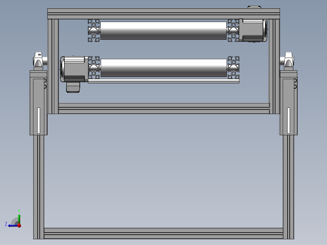 自制翻转夹紧皮带机右视图