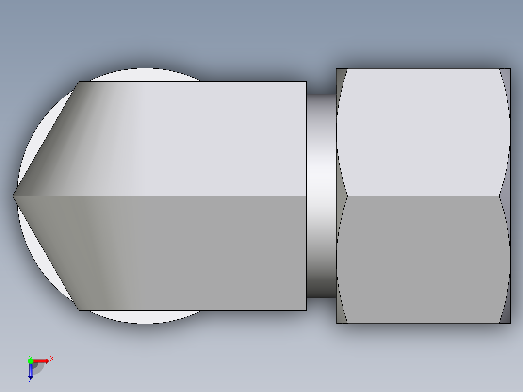 卡套式工业通用硬管接头EO_Adjustable_Locknut_elbow_WEE16ZSRCF俯视图