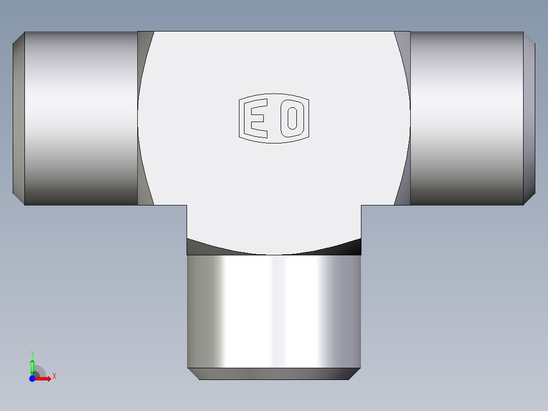 卡套式工业通用硬管接头EO_Union_tee_T08LCFX前视图