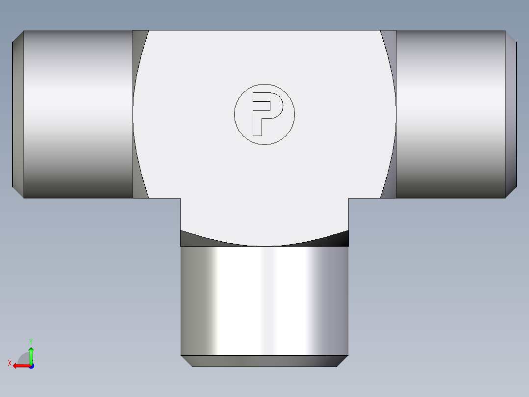 卡套式工业通用硬管接头EO_Union_tee_T08LCFX后视图