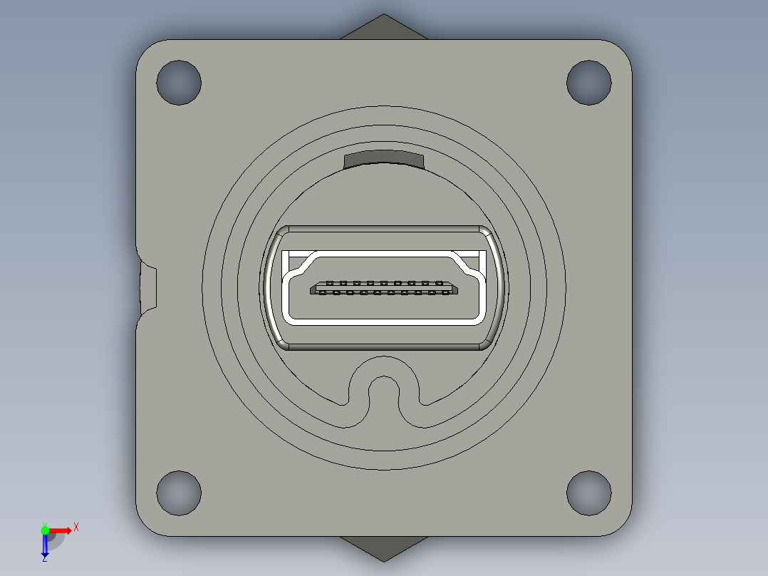 HDMI 面板连接器hdmi-panel-connector-dcp-hdmib-f-STP X_T俯视图