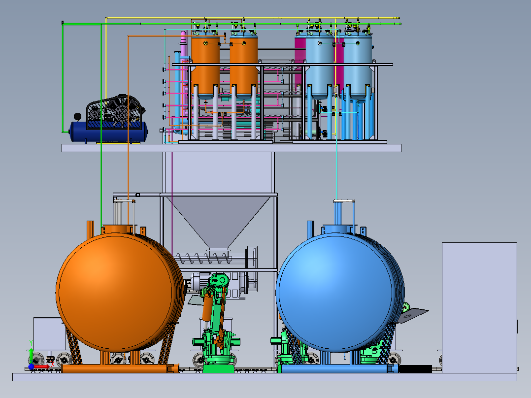 现代新型先进液态放射性废物浓缩和处理设施sw21可编辑前视图