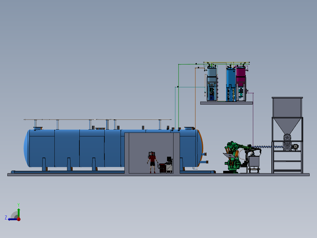 现代新型先进液态放射性废物浓缩和处理设施sw21可编辑右视图