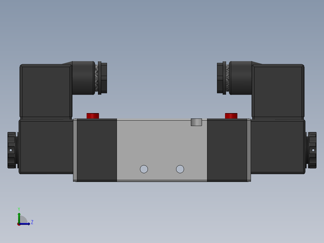 各种 电磁阀，油缸，气缸，汇流板 solidworks模型左视图