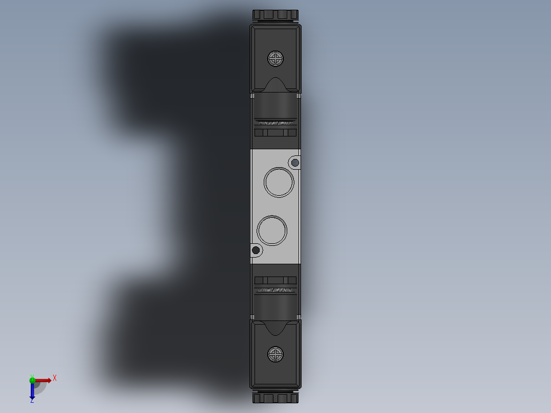 各种 电磁阀，油缸，气缸，汇流板 solidworks模型俯视图