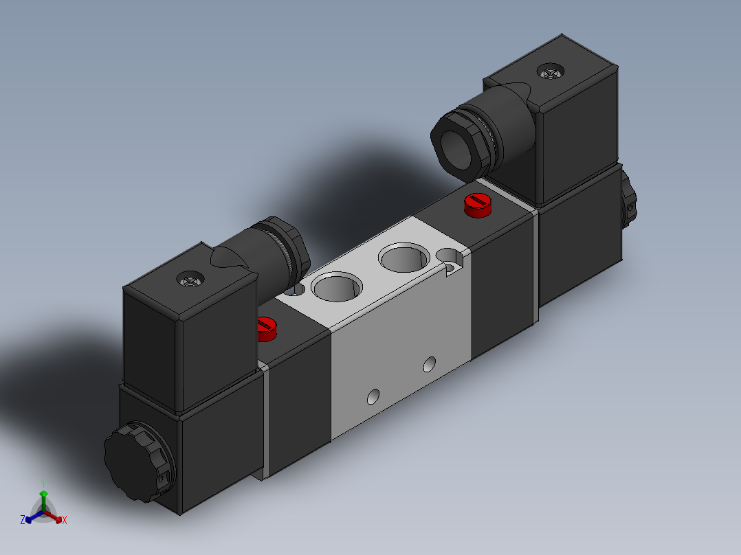 各种 电磁阀，油缸，气缸，汇流板 solidworks模型正等轴测图