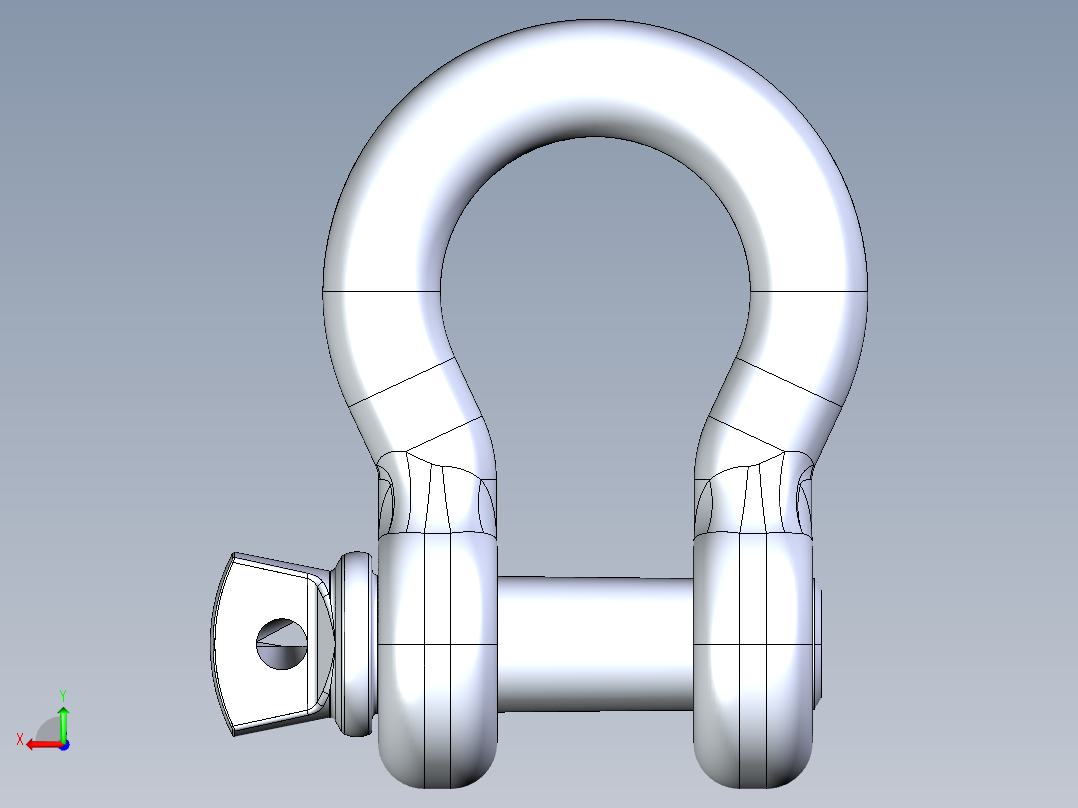 紧固件-IGES 0.6250 D-Ring Shackle后视图