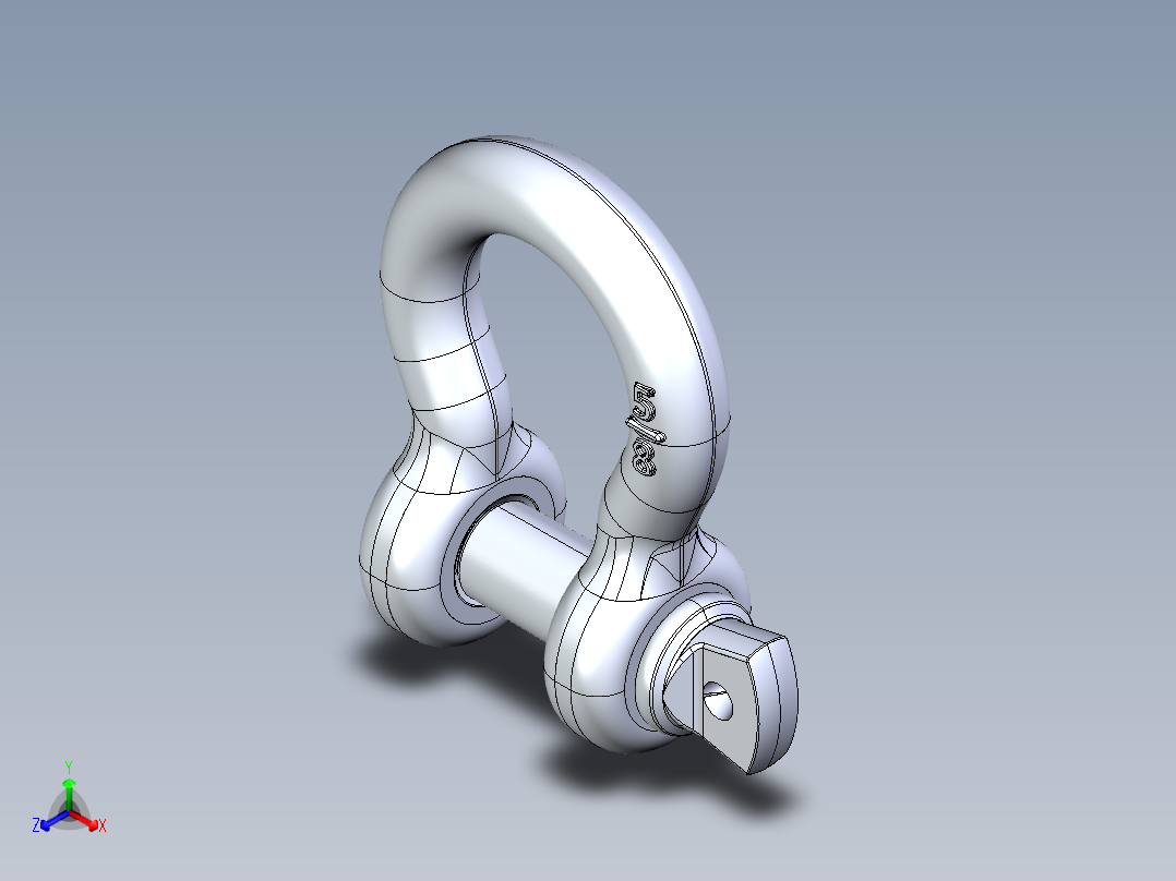 紧固件-IGES 0.6250 D-Ring Shackle正等轴测图