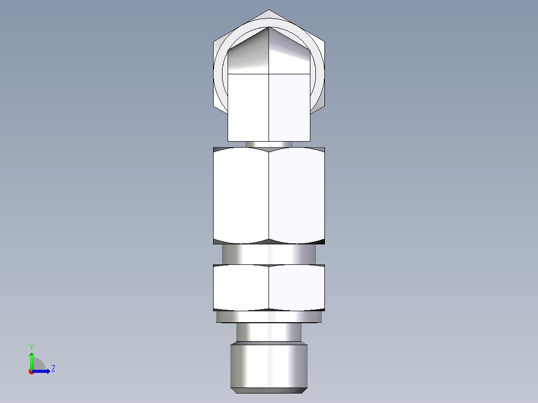 卡套式工业通用硬管接头EO_Assembled_adjustable_standpipe_elbow_EVW08SR71左视图