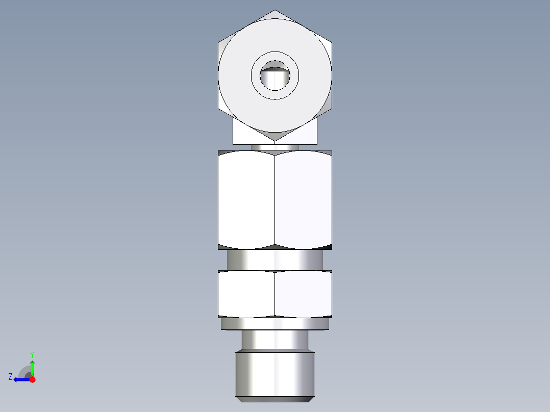 卡套式工业通用硬管接头EO_Assembled_adjustable_standpipe_elbow_EVW08SR71右视图