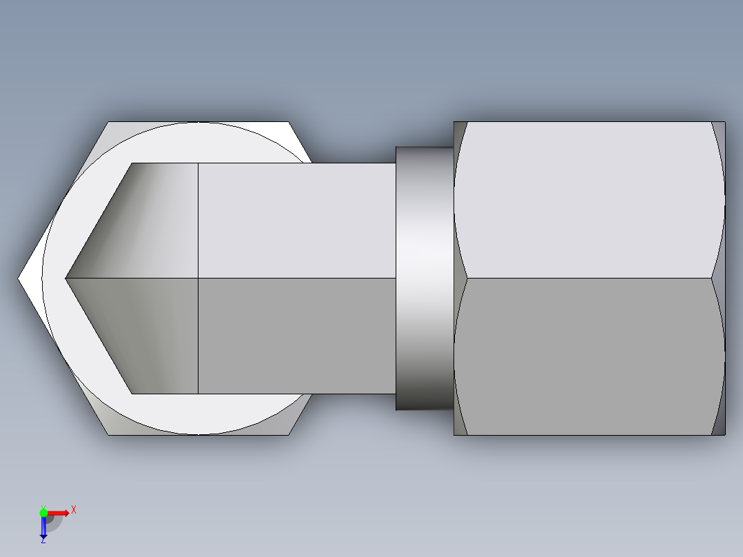 卡套式工业通用硬管接头EO_Assembled_adjustable_standpipe_elbow_EVW08SR71俯视图