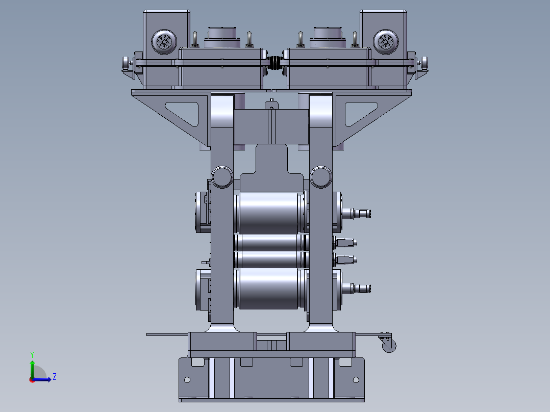650VC四辊轧机sw三维模型含参数可编辑左视图