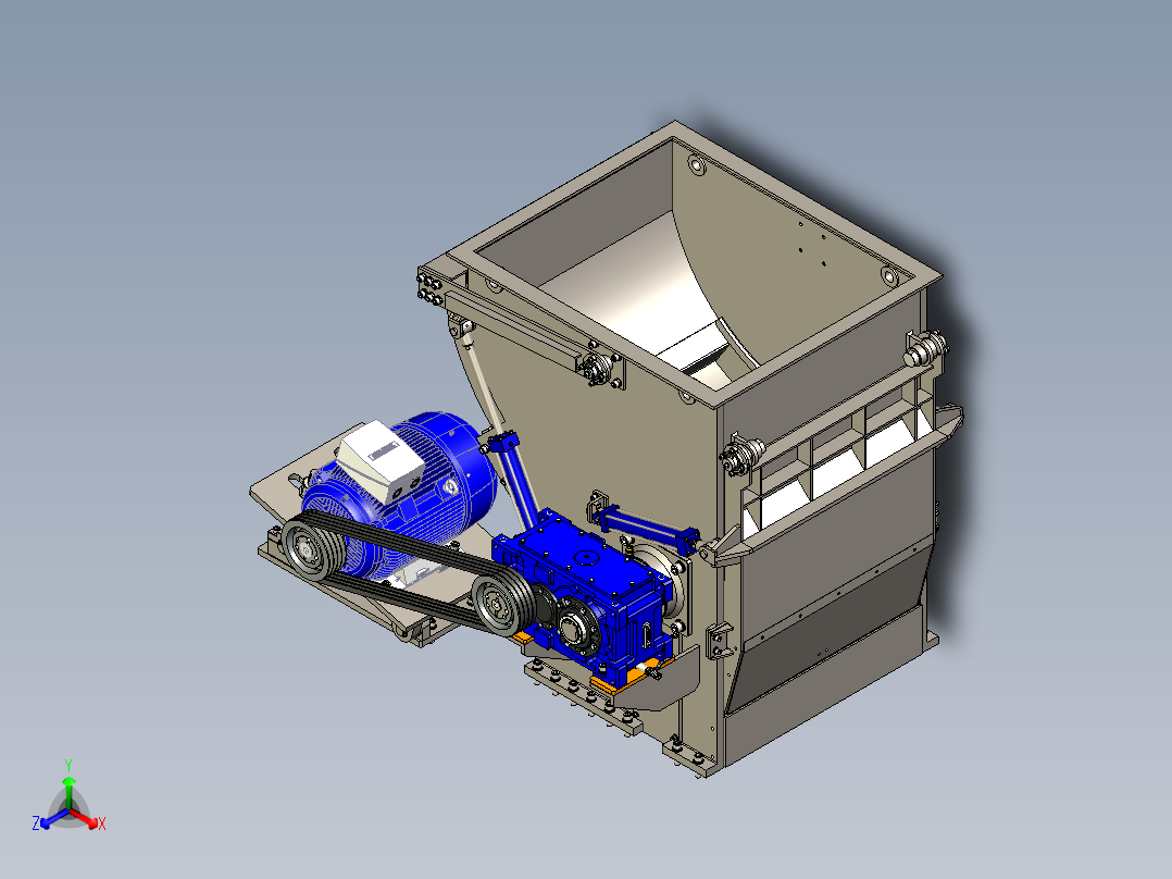 塑料研磨机粉碎机正等轴测图