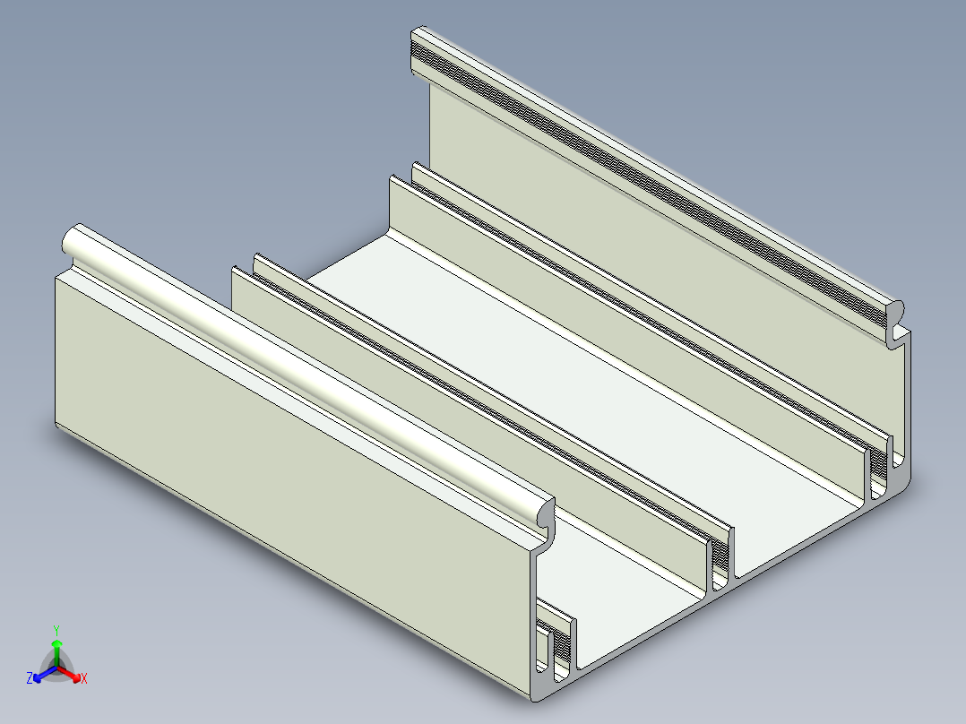 型材-KJN CABLE CONDUIT 40X80 KJN511020.STEP正等轴测图