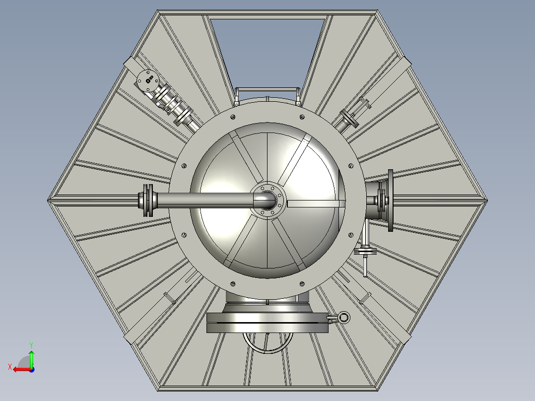 石油和天然气储罐压力容器后视图