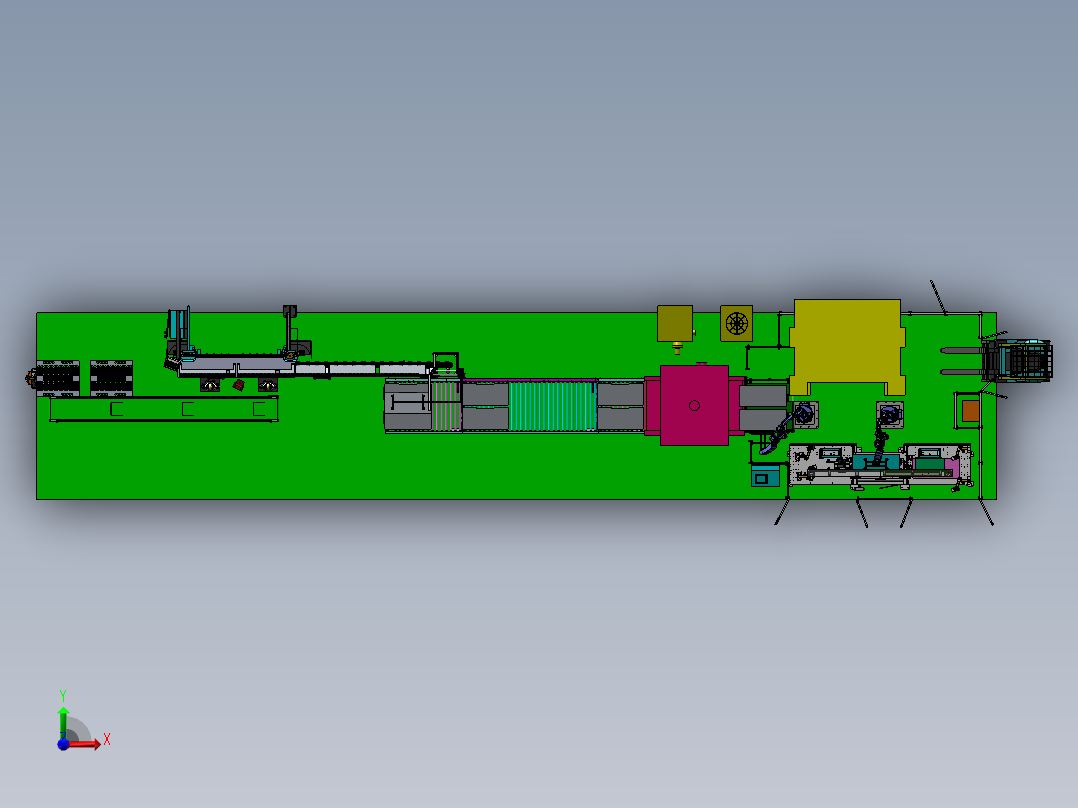 家电钣金冲压去毛刺折弯生产线sw18可编辑前视图