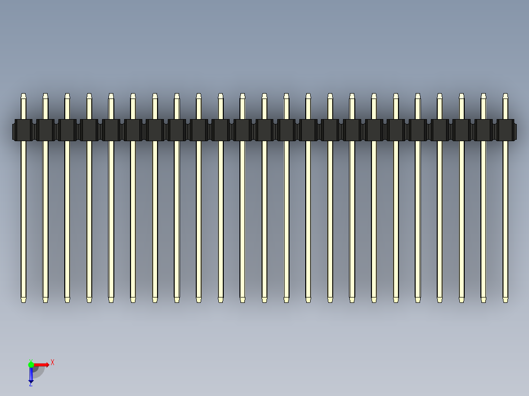 彩色公头100mil（2.54mm）系列-DS1021_black_2x23p_100mil_Type19_rev1.0俯视图