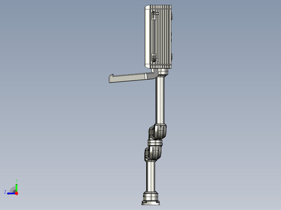 悬臂控制操控箱键盘支架-J4-旋转底座+转角-中间连接器-转角-箱体连接器-200-200-250-300右视图