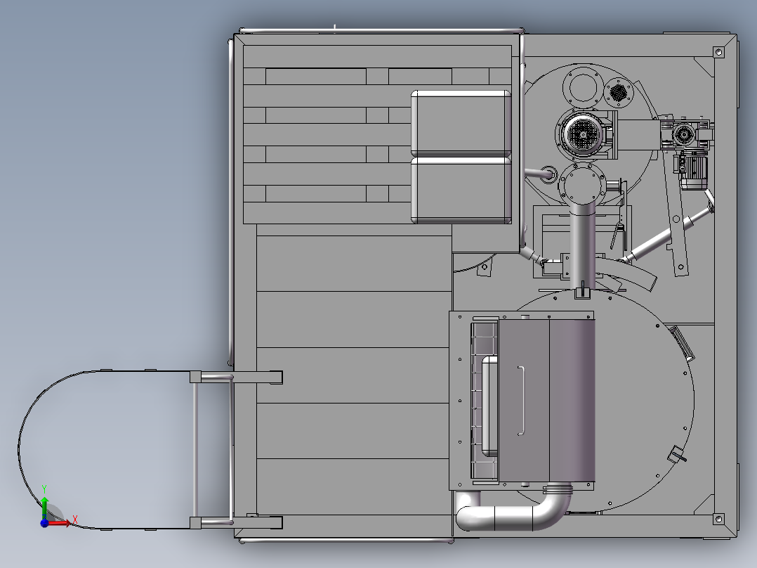 滚筒式搅拌机前视图