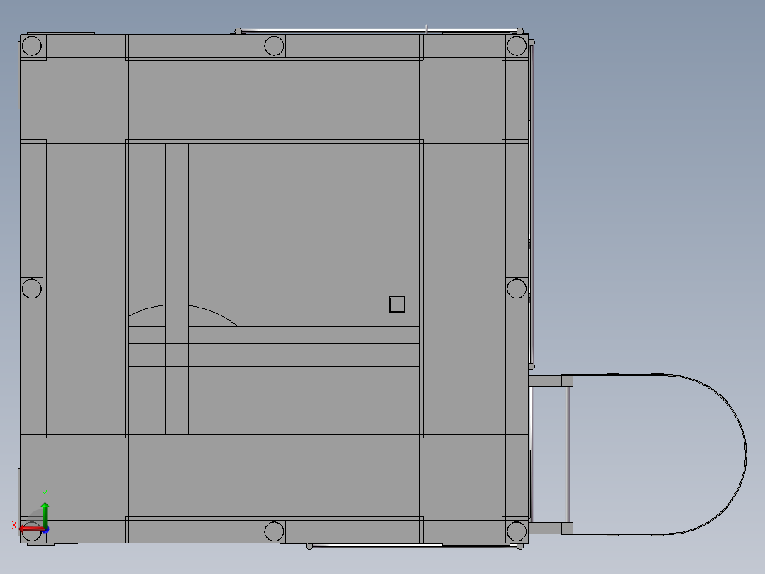 滚筒式搅拌机后视图
