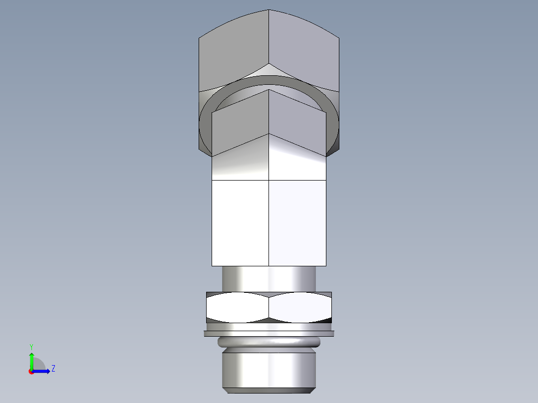 卡套式工业通用硬管接头EO_Adjustable_locknut_45_deg_elbow_VEE15LMORCF左视图