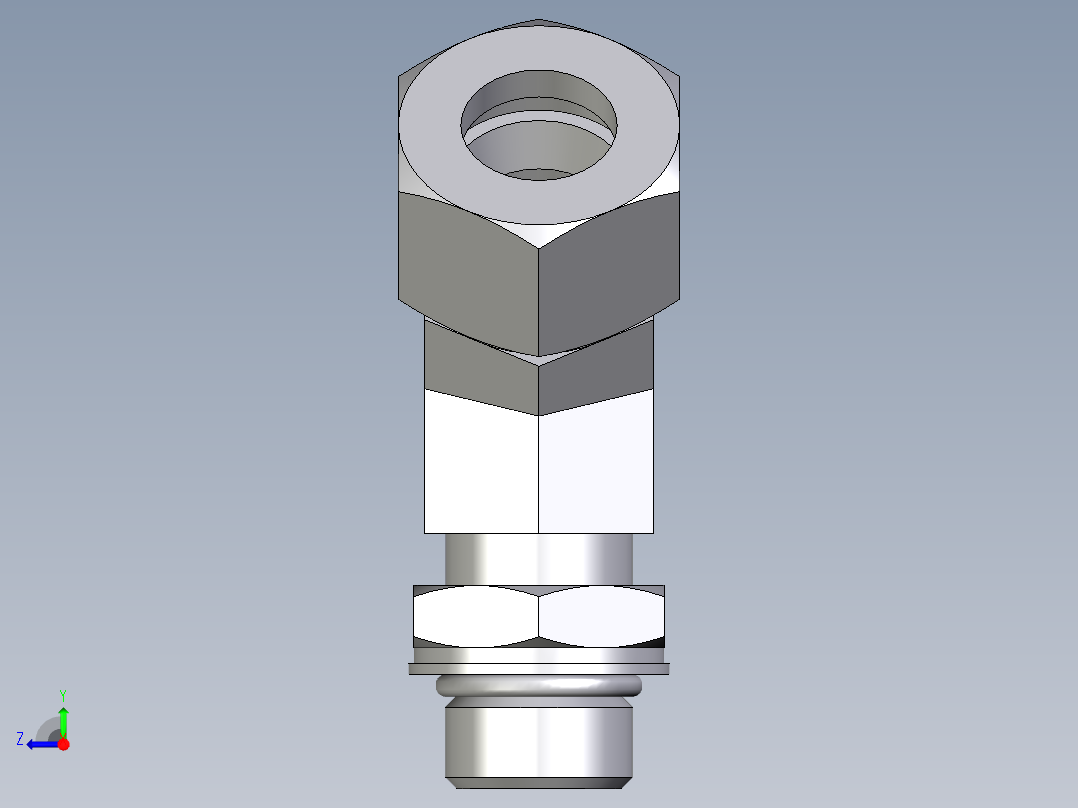 卡套式工业通用硬管接头EO_Adjustable_locknut_45_deg_elbow_VEE15LMORCF右视图