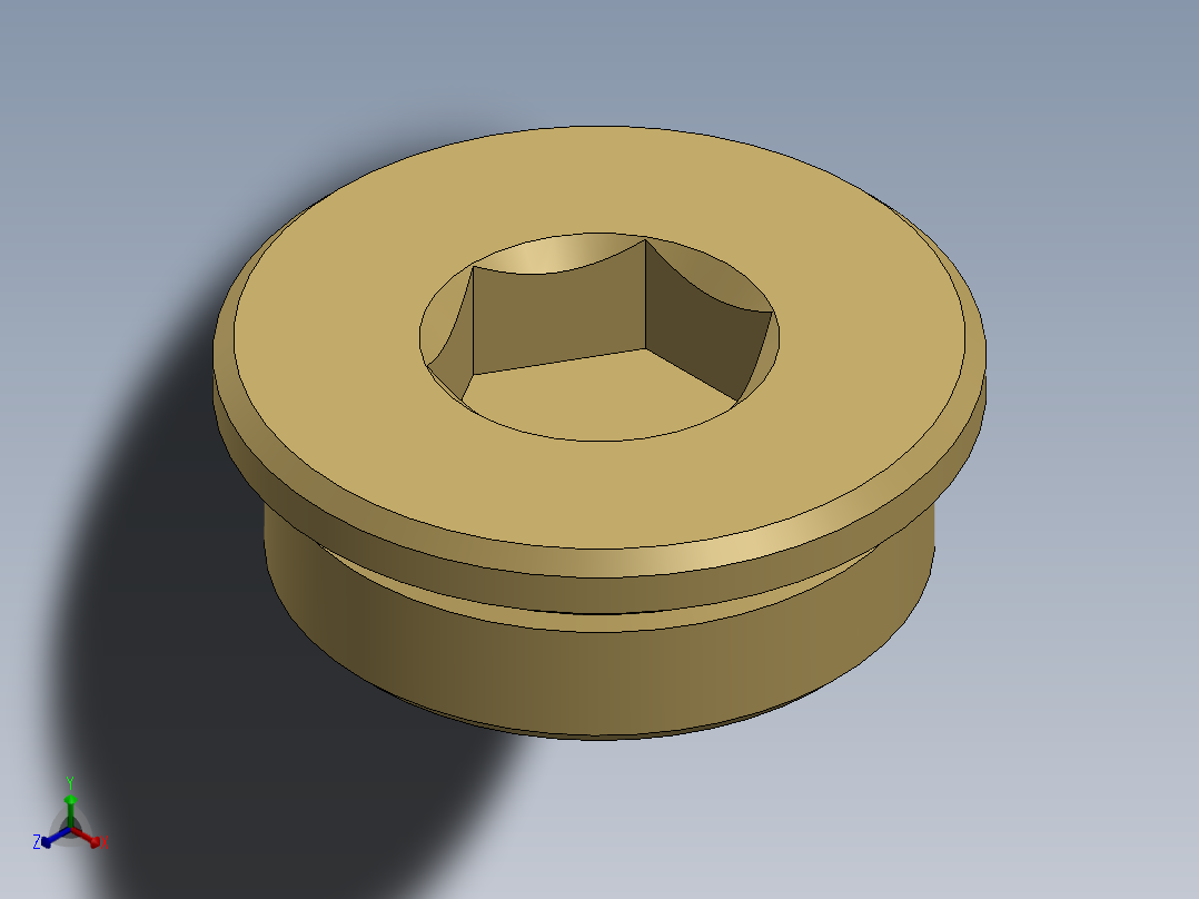 52mm螺塞正等轴测图