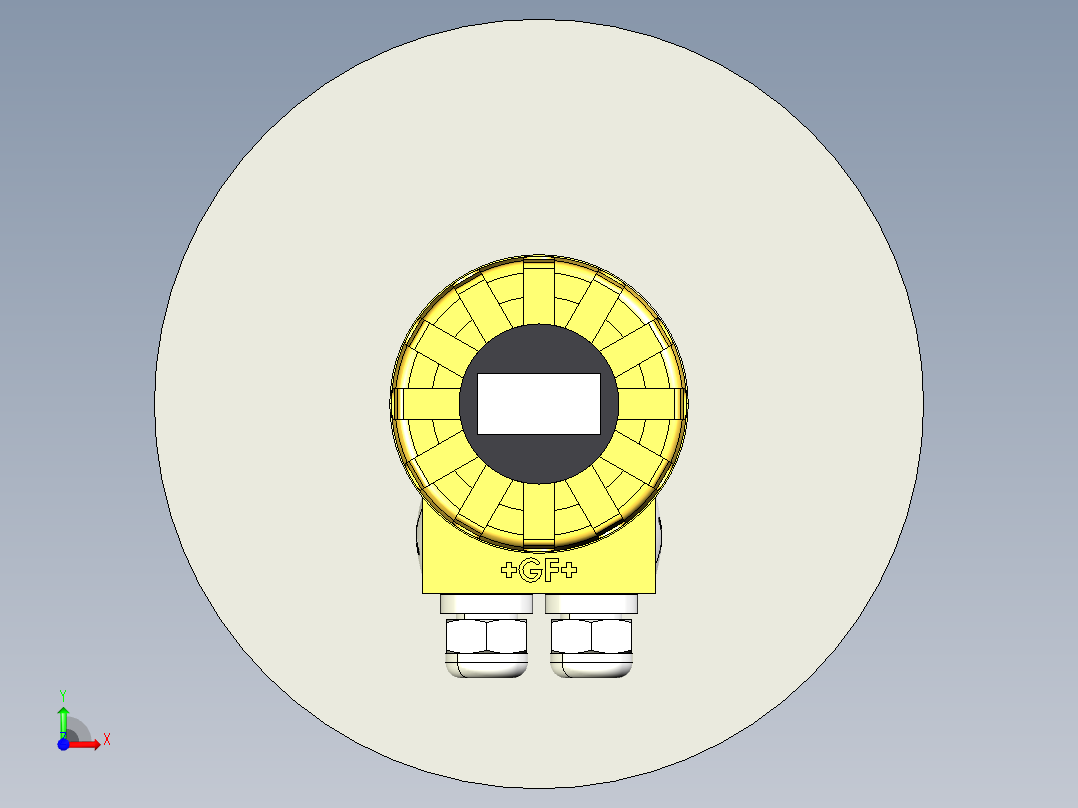 超声波设备-TRANSMITTER-RANGE-15m-49.2ft-PP-BODY-4-20-mA-2-WIRE-RELAY-HART-ANSI-FLANGE-5in前视图
