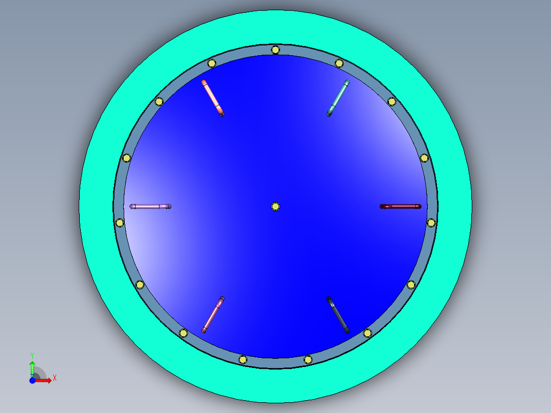 太空用钢瓶容器前视图