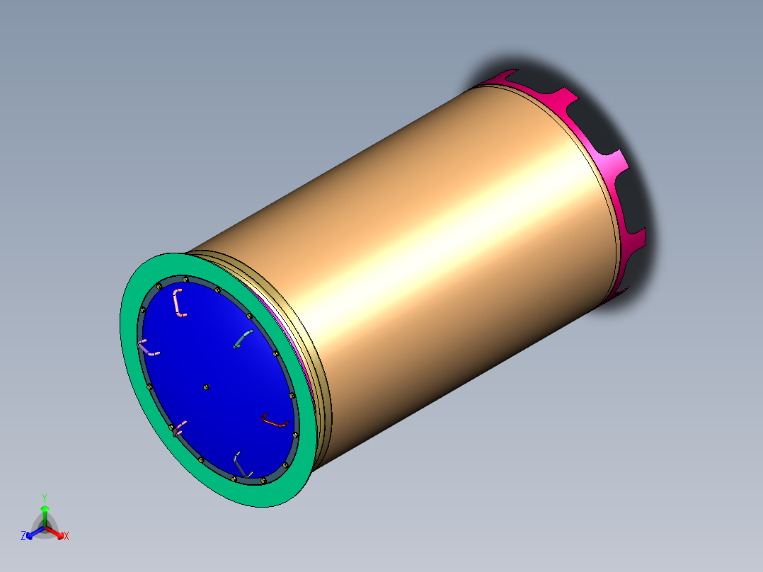 太空用钢瓶容器正等轴测图