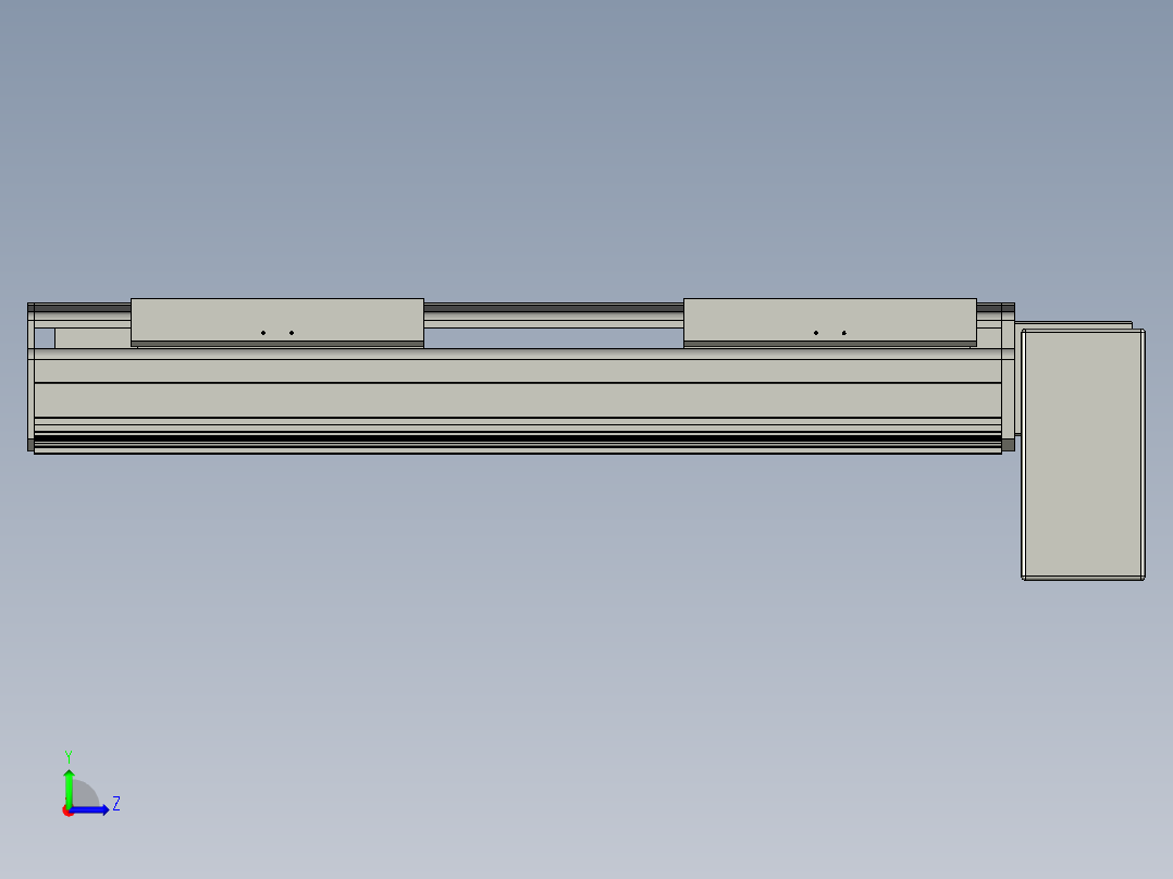 直线模组LHB21-L40-S400-LD设计图纸左视图