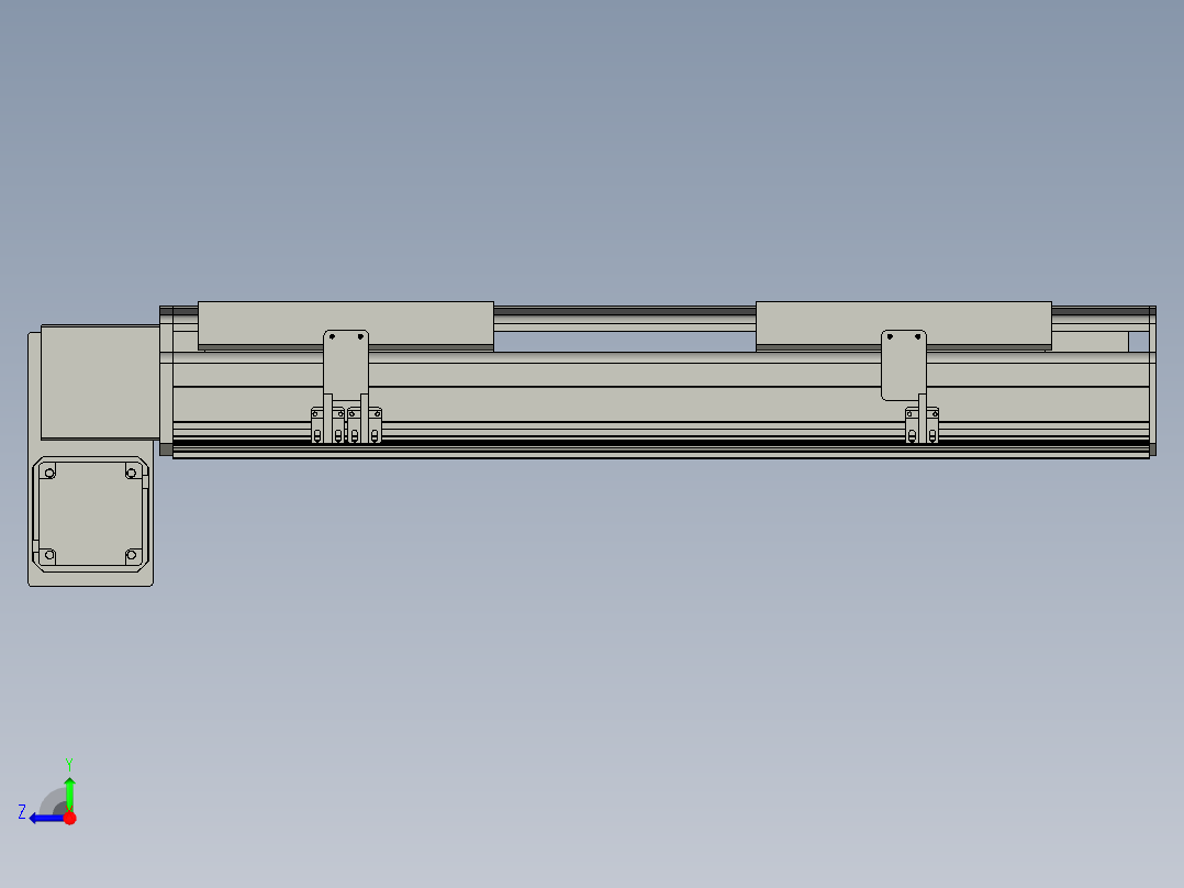 直线模组LHB21-L40-S400-LD设计图纸右视图