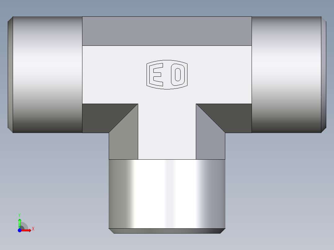 卡套式工业通用硬管接头EO_Union_tee_T14SCFX前视图