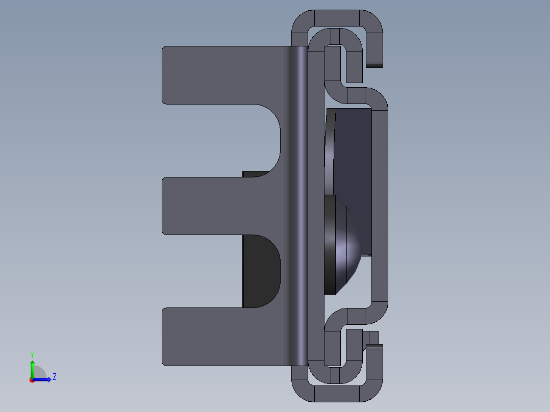 680mm抽屉导轨左视图