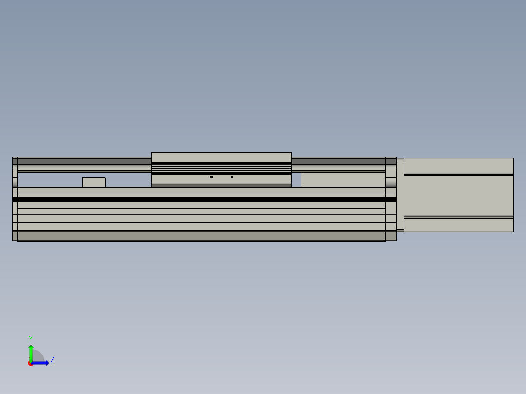 直线模组LHA17-S100-M设计图纸左视图