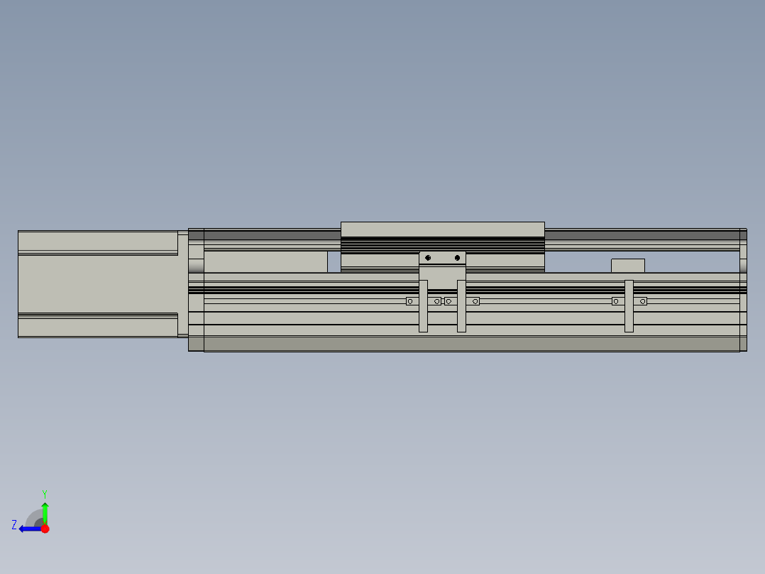 直线模组LHA17-S100-M设计图纸右视图