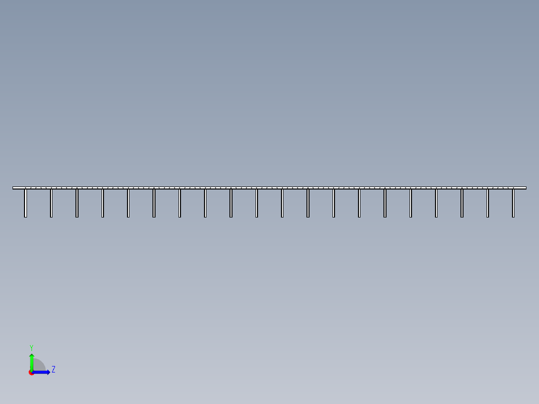 滚筒输送机20m长roller-conveyor-20m-long-STP左视图