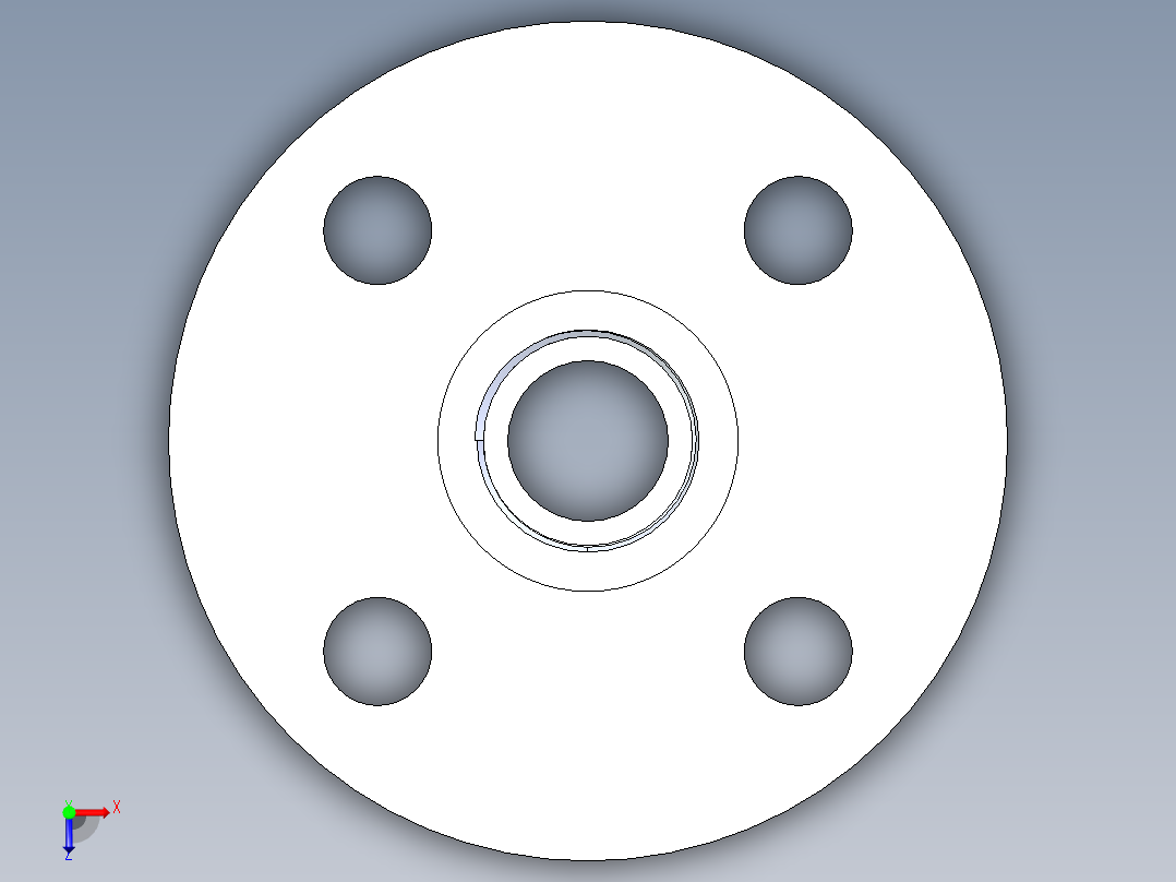 聚氯乙烯配件24-Sch80_Flange One-Piece_FPT_852-007_0.75in俯视图