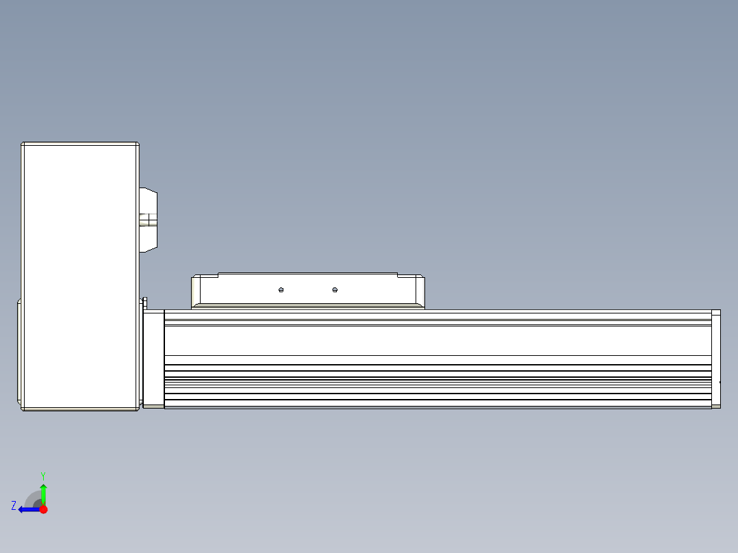 同步带全封闭直线模组TPA-HCB-105D-90-L100-RU-Y-P20-N3右视图