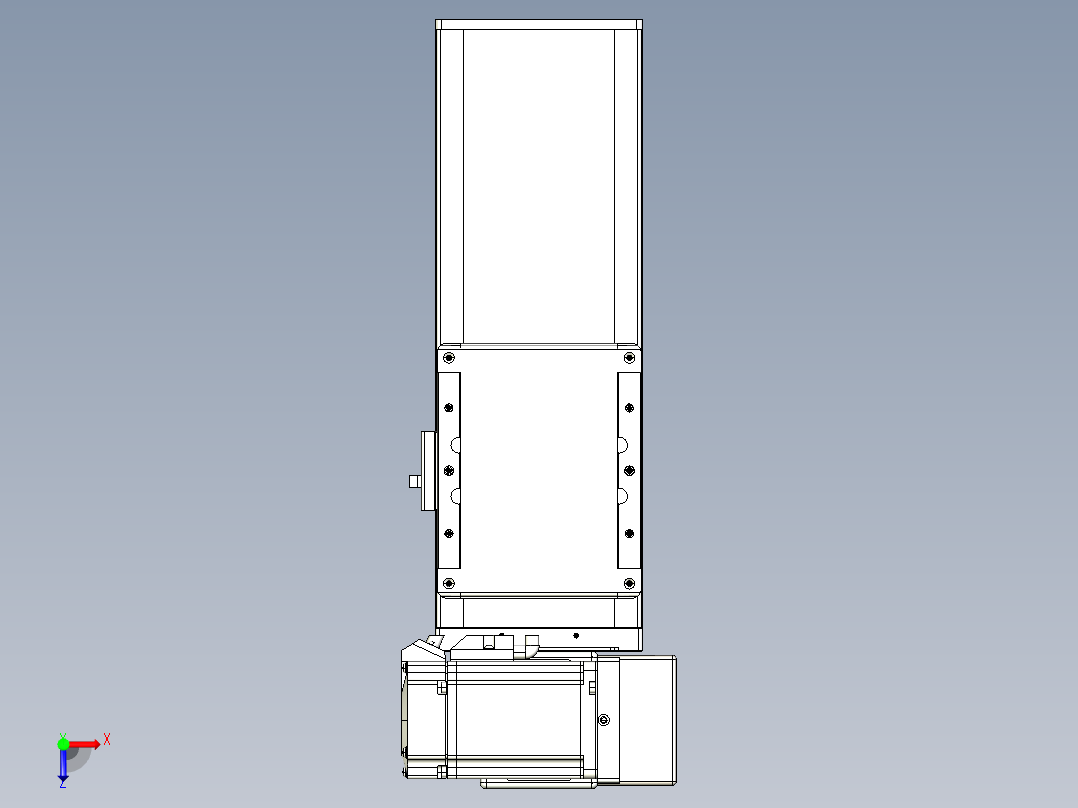 同步带全封闭直线模组TPA-HCB-105D-90-L100-RU-Y-P20-N3俯视图