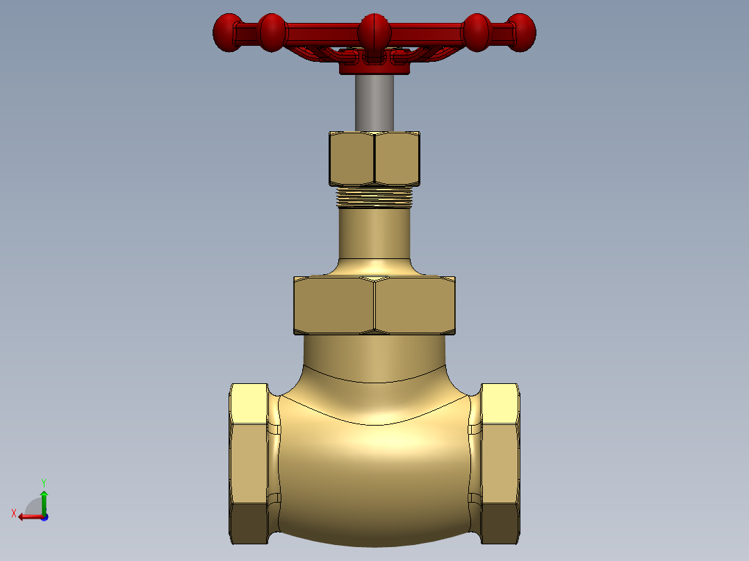 手动截止阀后视图
